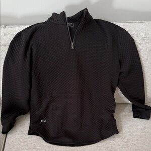 BYLT Basics Black Quilted Zip-Up Sweater